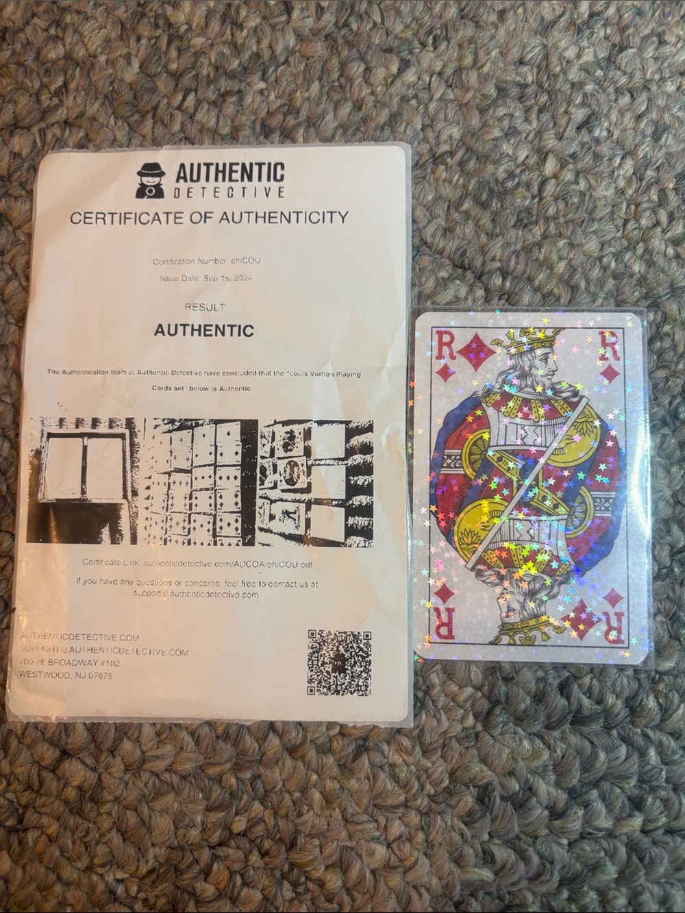 Authentic Holographic Playing Card - Red Accent